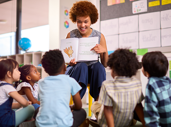 Teacher reading to students