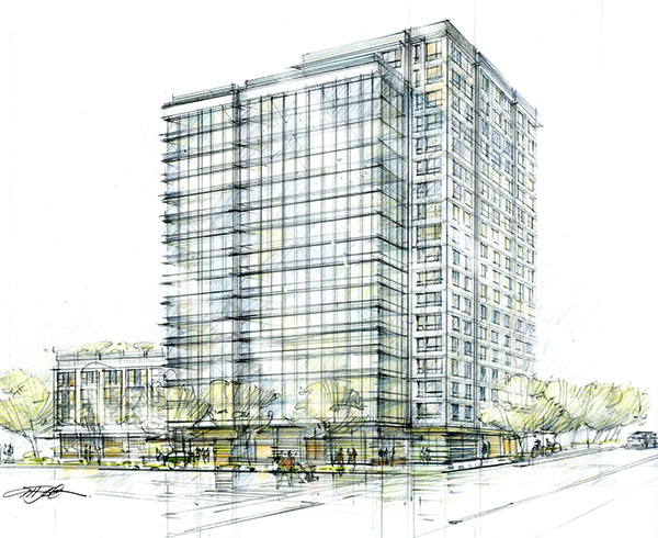 Rendering of proposed building