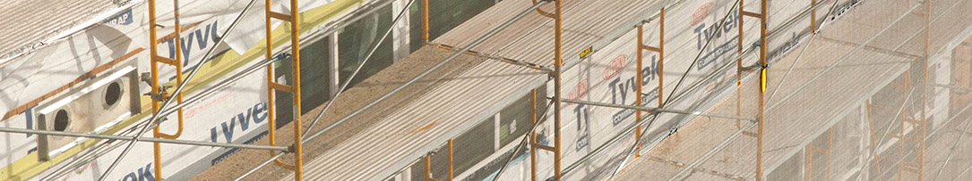 Construction materials at a building site