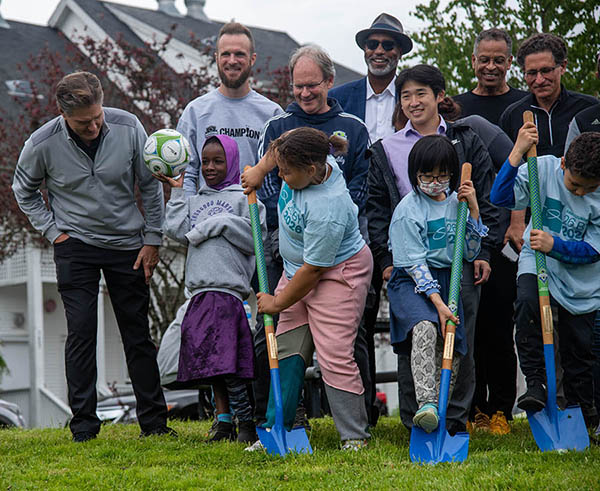 Groundbreaking for soccer fields at NewHolly