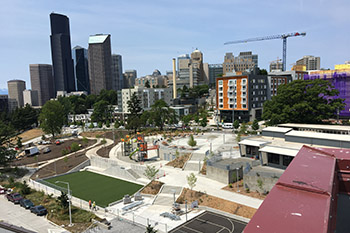 Aerial of Yesler Terrace Park