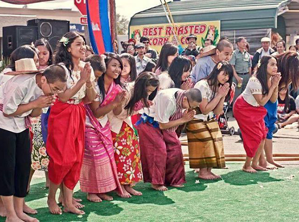 Group of people celebrating at festival