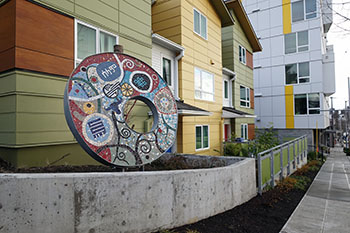 Mosaic art in front of Kebero Court building