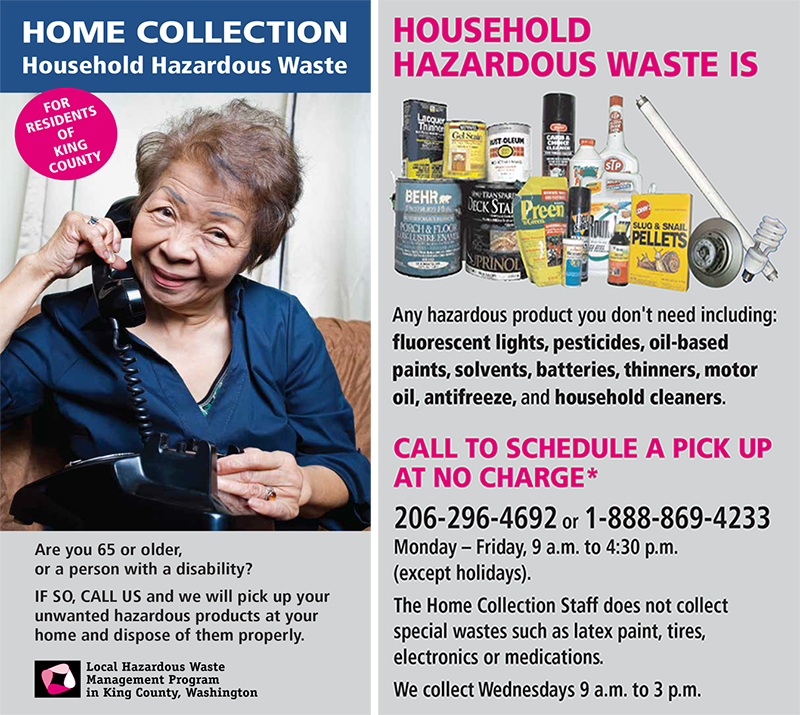 Home collection of household hazardous waste Seattle Housing Authority