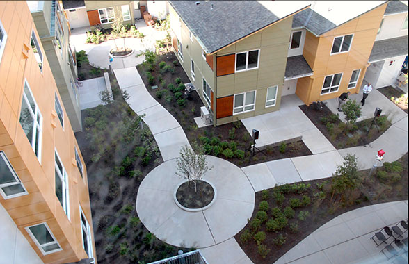 Aerial view of Kebero Court building and courtyard