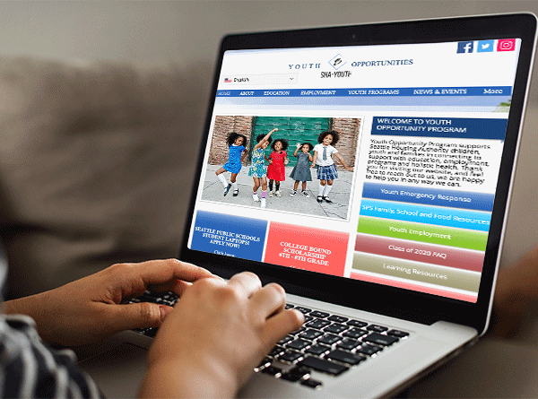 sha youth website homepage