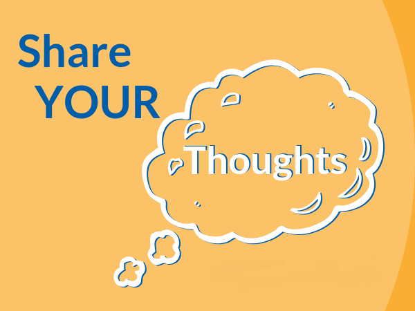 "Share your thoughts" bubble