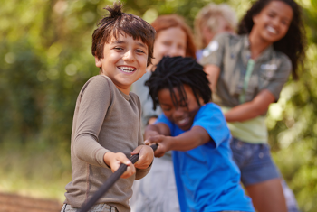 Kids playing stock image