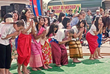 Group of people celebrating at festival