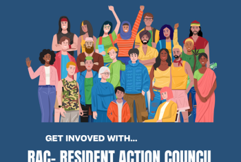 Flyer that says Get involved with RAC
