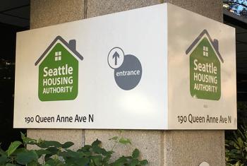 Sign with Seattle Housing Authority logo