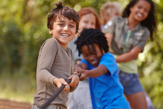 Kids playing stock image