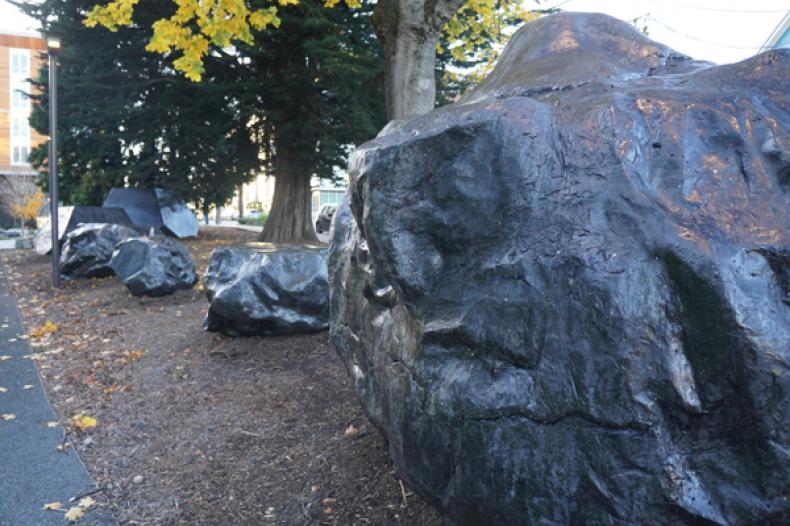 Megastrobili sculpture at Yesler