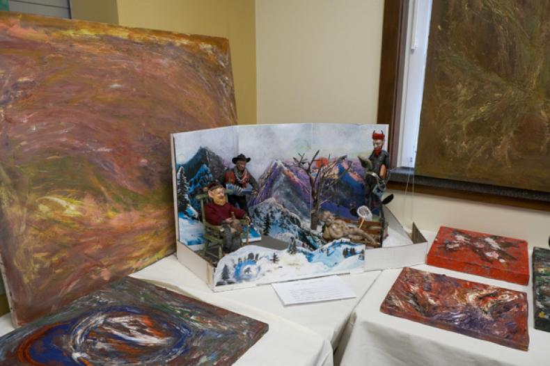 Paintings on display