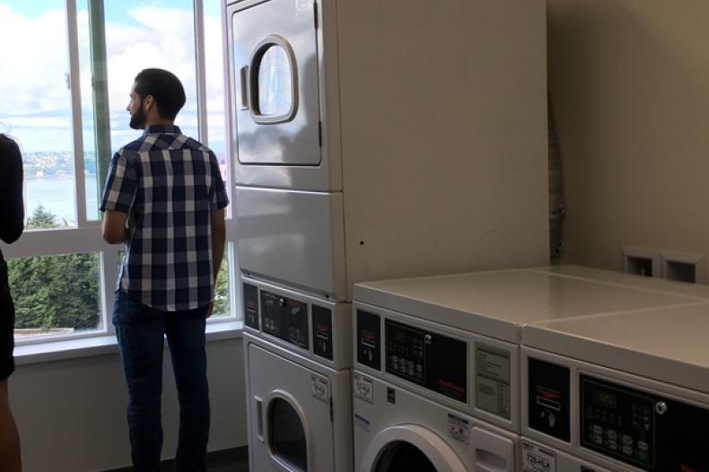Washers and dryers in laundry room