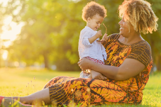 Stock image of mother and child
