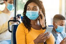 Woman wearing a face mask 