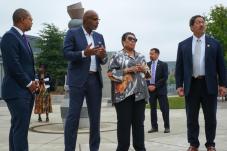 FCC Commissioner Geoffrey Starks, SHA Executive Director Rod Brandon, HUD Secretary Marcia Fudge and Mayor Bruce Harrell