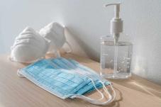 Image of face mask and hand sanitizer