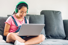 Girl using laptop
