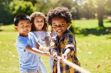 Stock image of children playing