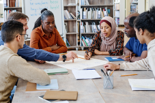 Group of adults participating in a class
