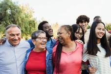 people having fun stock image