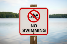 No swimming
