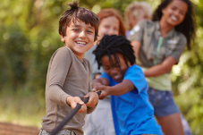 Kids playing stock image