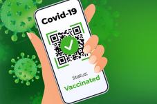 QR code with 'COVID-19 status verified'