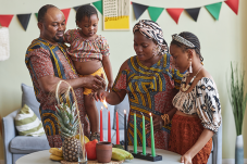 Family celebrating Kwanzaa