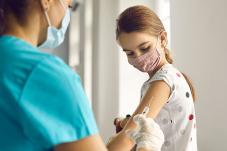 Little girl getting vaccinated