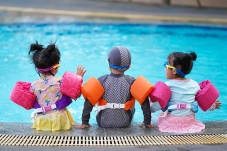 Kids swimming