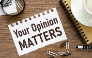 Image of sign that says "your opinion matters"