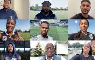 Screenshot from Seattle Unite video with faces of nine local athletes