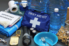 'First aid' and emergency kit items including 'important documents'