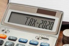 Tax calculator with text of 'Tax 2020'
