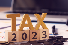 Image of blocks that says Tax 2023