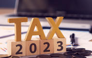Image of blocks that says Tax 2023