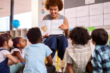 Teacher reading to students