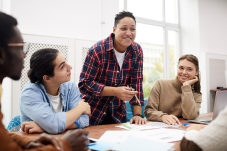 Teens working together in a group
