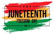 Image that says Juneteenth 
