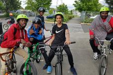 Five boys on bikes