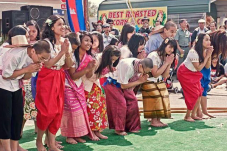 Group of people celebrating at festival