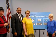 Senator Patty Murray and others at digital equity roundtable discussion