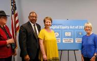 Senator Patty Murray and others at digital equity roundtable discussion