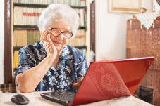 Woman using computer