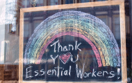 Text: Thank you essential workers 