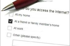Pen on survey form