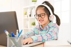 Little girl on laptop